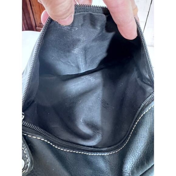 "FOSSIL" Black Leather Crossbody Zippers Adjustable Strap Goth Y2K Academia - Picture 6 of 6